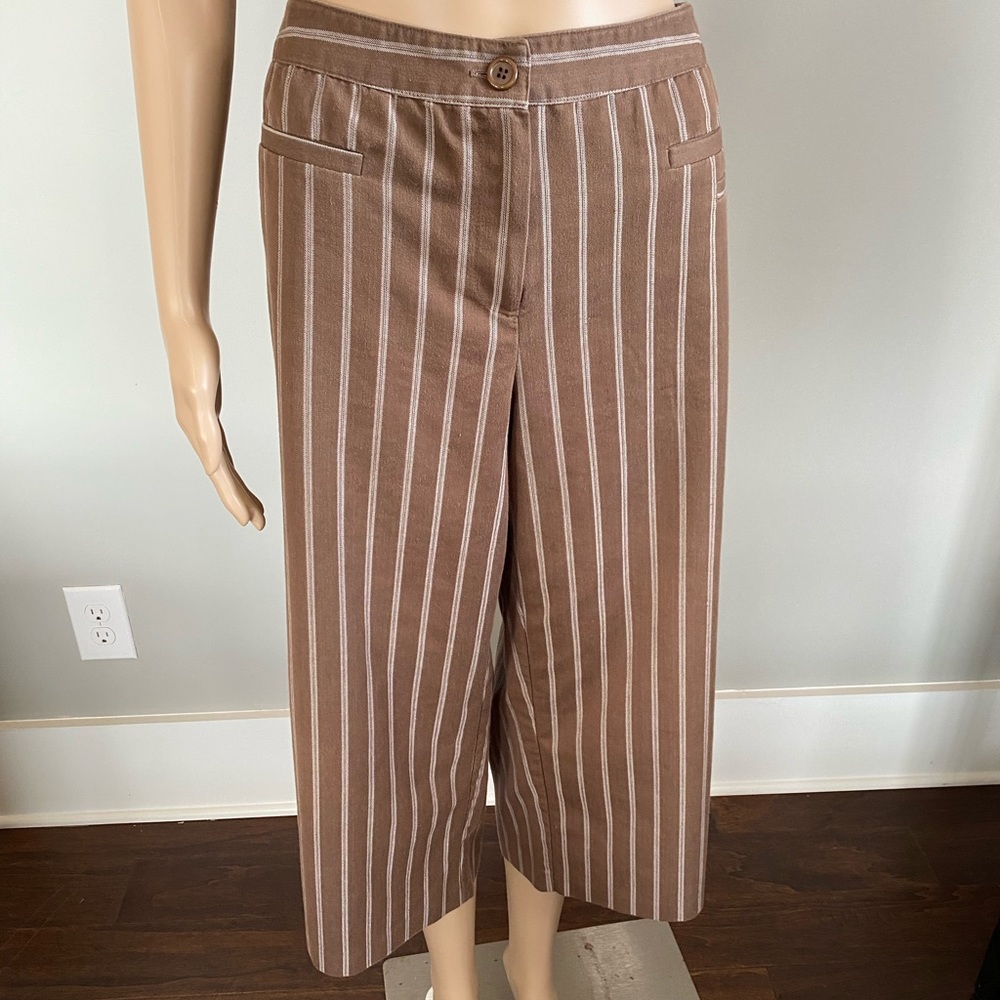 Brown pin-stripped crop pants size 18W